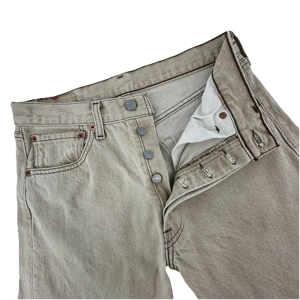 Vintage Levis 501 0612 Tan Jeans Mens 31x36 Made‎ in USA Button Fly Khaki 1996